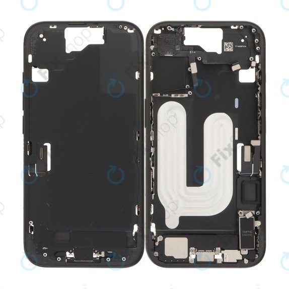 Apple iPhone 16 - Middle Frame + Power, Volume and Camera Buttons (Black)