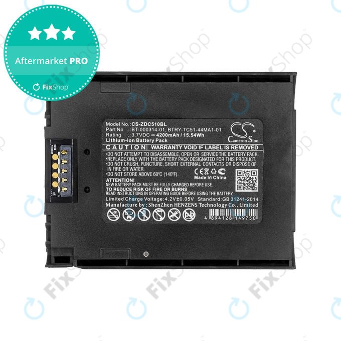 Battery for Zebra Tc51, Tc52, Tc56, Tc57, 4200mAh, Li-Ion, 3.7V, BT-000314-01, HQ