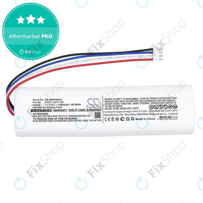 Battery for Xiaomi Mi Robot Vacuum Mop 2, Mijia Sweeping Vacuum Cleaner 2C, 3200mAh, Li-Ion, 14.4V, P2051-4S1P-ZM, HQ