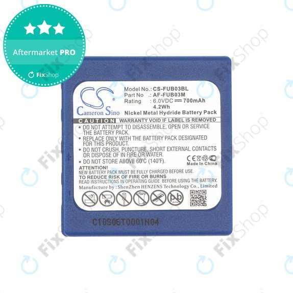 Battery for HBC Fub3a, 700mAh, Ni-MH, 6V, AF-FUB03M, HQ