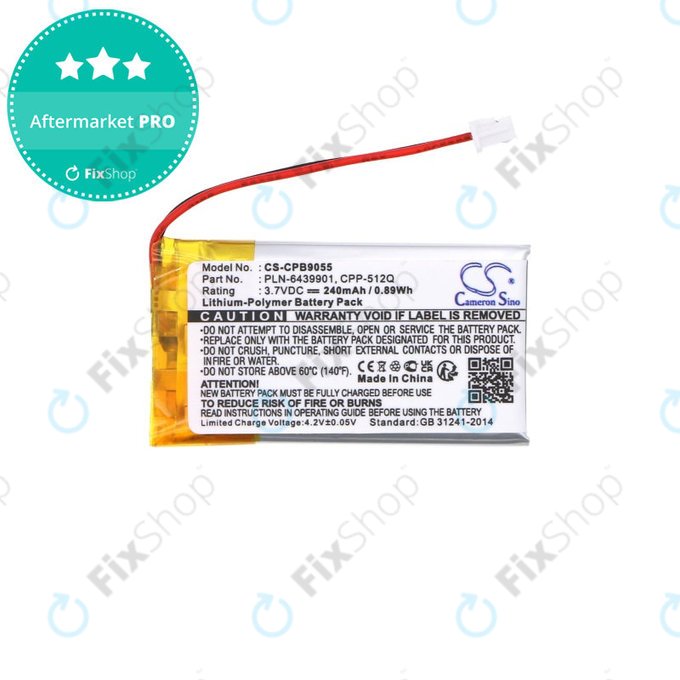 Battery for Plantronics, Avaya, 240mAh, Li-Pol, 3.7V, 65358-01, HQ