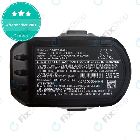 Battery for Ryobi BID1821, CCC, CTR-180l, P200, P600, P730, 9000mAh, Li-Ion, 18V, BPL-1815, HQ