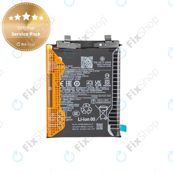 Battery for Xiaomi 13T Pro, 5000mAh, BM5S, 1330103000035B, Genuine Service Pack