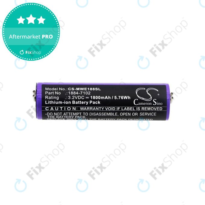 Battery for Moser Ermila 1884, 1885, Wahl 1884 LI+PRO, Wahl Ermila 1884, 1885, 1800mAh, LiFePO4, 3.2V, -, HQ