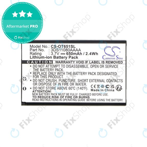 Battery for Alcatel Lollipops, 650mAh, Li-Ion, 3.7V, 3DS11080AAAA, HQ