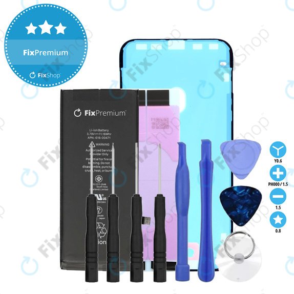 Battery for iPhone XR, 2942mAh, Adhesive, Toolkit, FixPremium