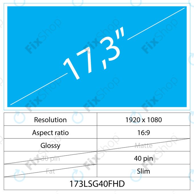 17.3 LCD Slim Glossy 40 pin FHD