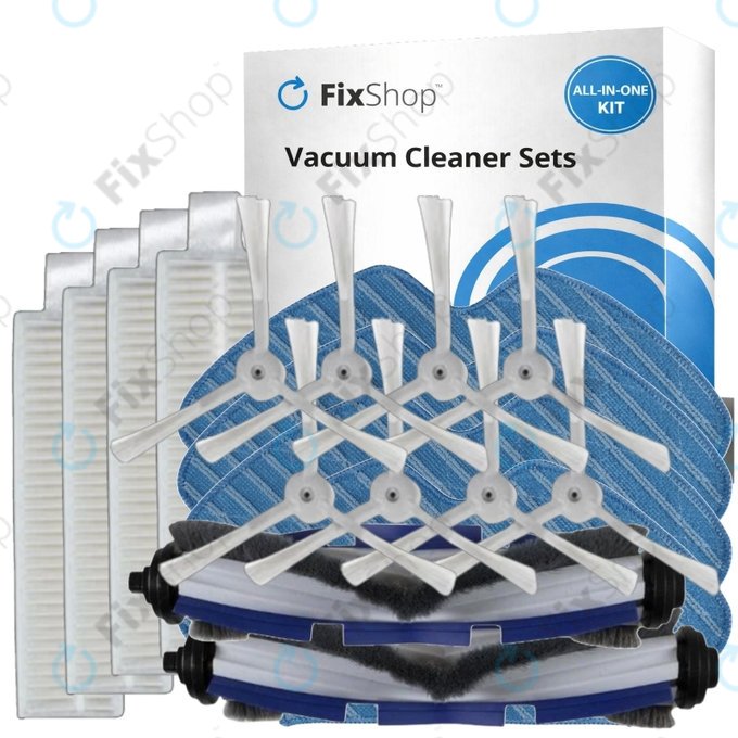 Replacement set for Rowenta Explorer s60 (2x Main brush, 4x Filter, 8x Side brush, 4x Mop cloth)