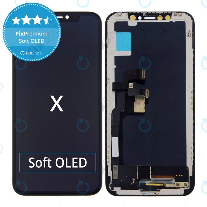 Display Soft OLED for iPhone X, Touch Screen with Frame, FixPremium