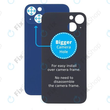 Apple iPhone 13 - Rear Housing Glass with Bigger Camera Hole (Blue)