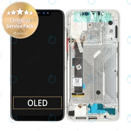 Xiaomi Mi 8 - LCD Display + Touch Screen + Frame (Silver) - 560310020033, 560310002033 Genuine Service Pack