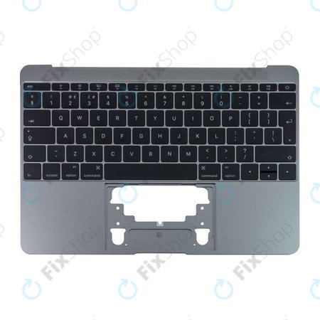 Apple MacBook 12" A1534 (Early 2015 - Mid 2017) - Top Keyboard Frame + Keyboard UK (Space Gray)