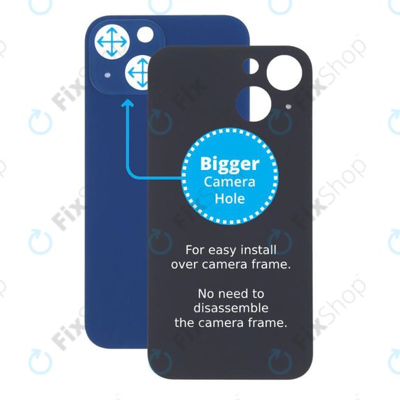 Apple iPhone 13 Mini - Rear Housing Glass with Bigger Camera Hole (Blue)