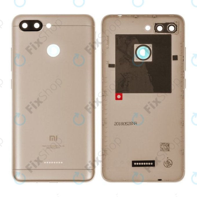 Xiaomi Redmi 6 - Battery Cover (Gold) - 552228800021, 552226500021 Genuine Service Pack