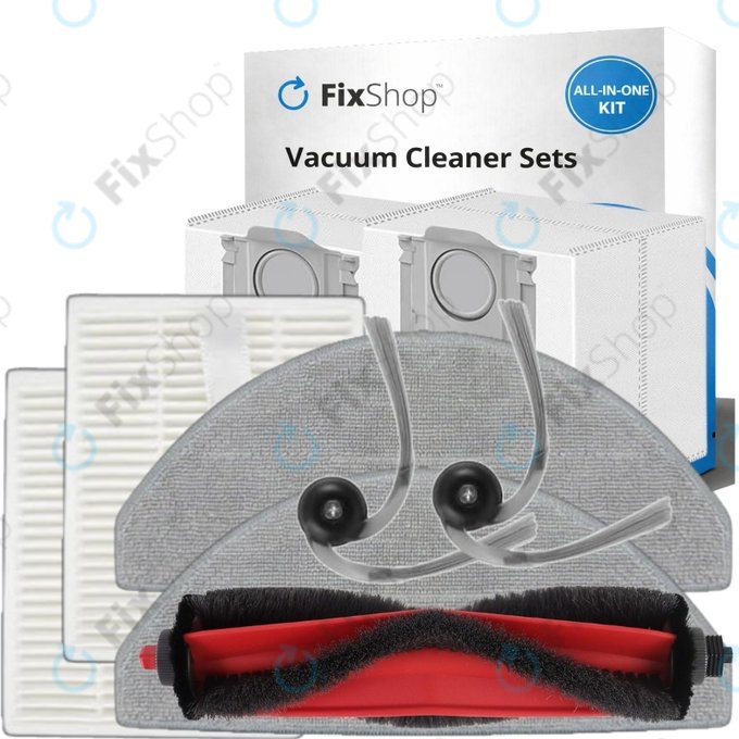 Replacement set for Xiaomi Roborock Q7 M5, Q7 M5+, Q7 L5, Q7 L5+ (1x Main brush, 2x Filter, 2x Side brush, 2x Mop cloth, 2x Dust bag)