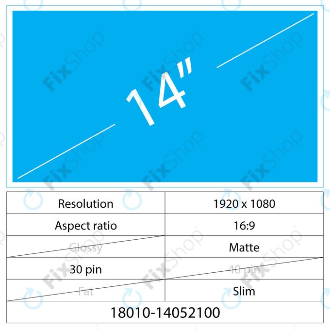 14 LCD Slim Matte 30 pin Full HD