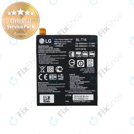 LG G Flex 2 H955 - Battery BL-T16 3000mAh - EAC62718201 Genuine Service Pack