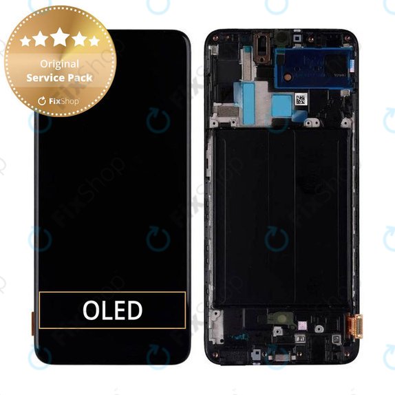 Samsung Galaxy A70 A705F - LCD Display + Touch Screen + Frame (Black) - GH82-19747A, GH82-19787A Genuine Service Pack