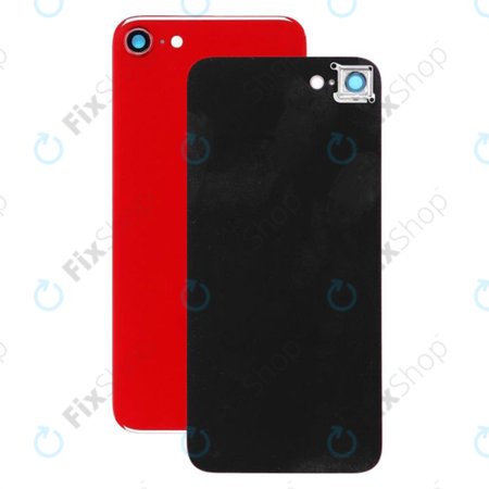 Apple iPhone 8 - Rear Housing Glass + Camera Lens (Red)