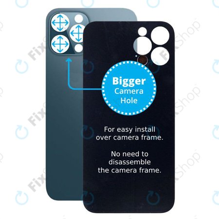 Apple iPhone 12 Pro Max - Rear Housing Glass with Bigger Camera Hole (Blue)