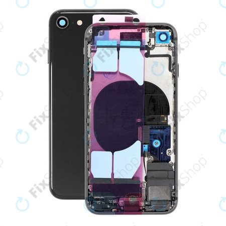 Apple iPhone SE (2nd Gen 2020) - Rear Housing with Small Parts (Black)