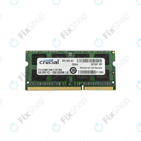 RAM Memory Crucial SO-DIMM 4GB DDR3L 1600MHz - Genuine Service Pack