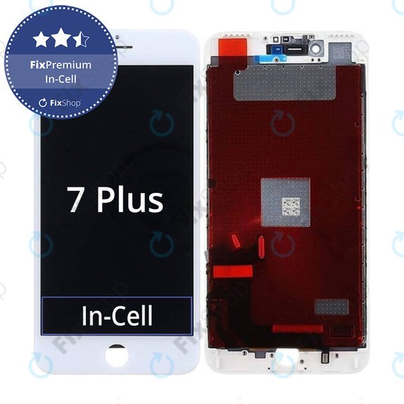 Display In-Cell for iPhone 7 Plus, White, Touch Screen with Frame, FixPremium